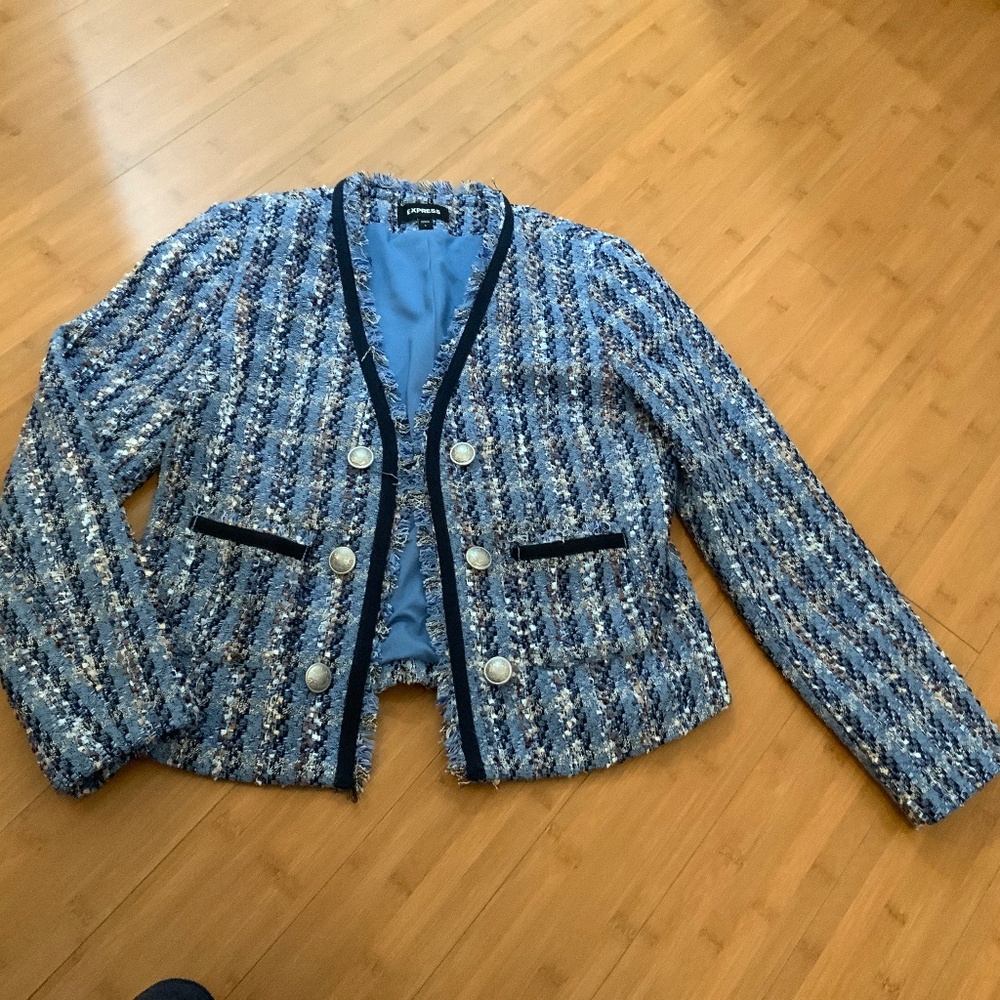 Express Tweed Open Front Blazer